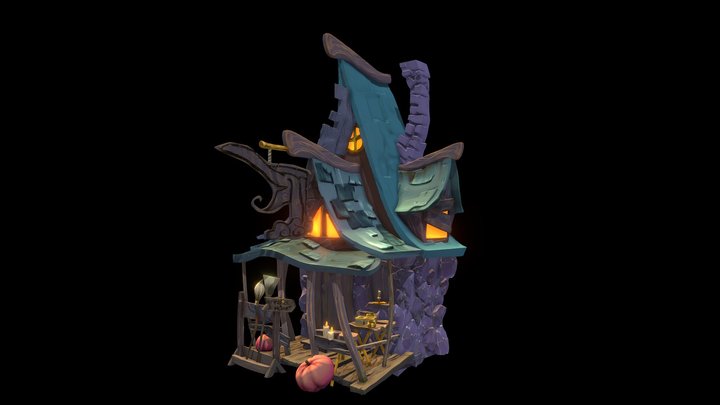 Sculpting final - witch house 3D Model