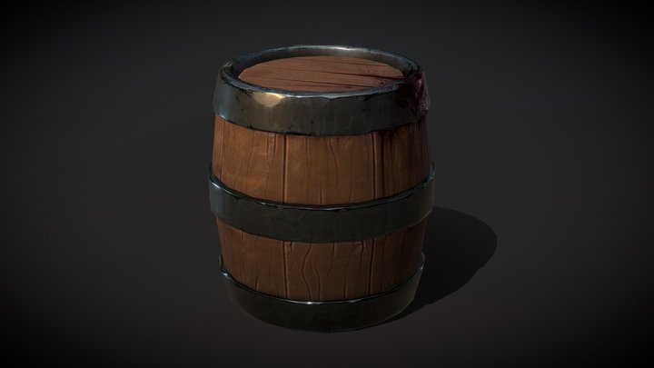 Wood Barrel 3D Model
