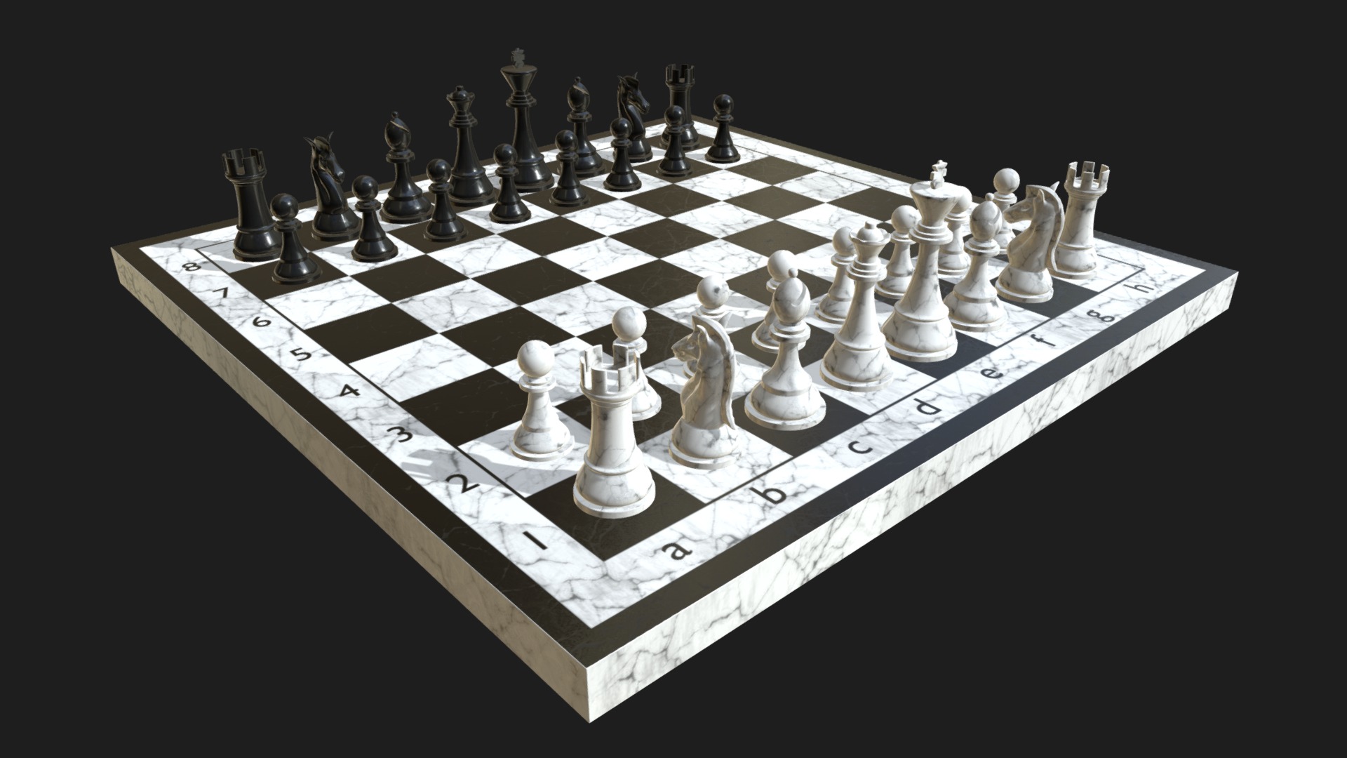 3D model Chess set - This is a 3D model of the Chess set. The 3D model is about a chess board with a chessboard.