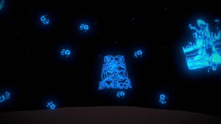 Illuminated ancient cave 3D Model