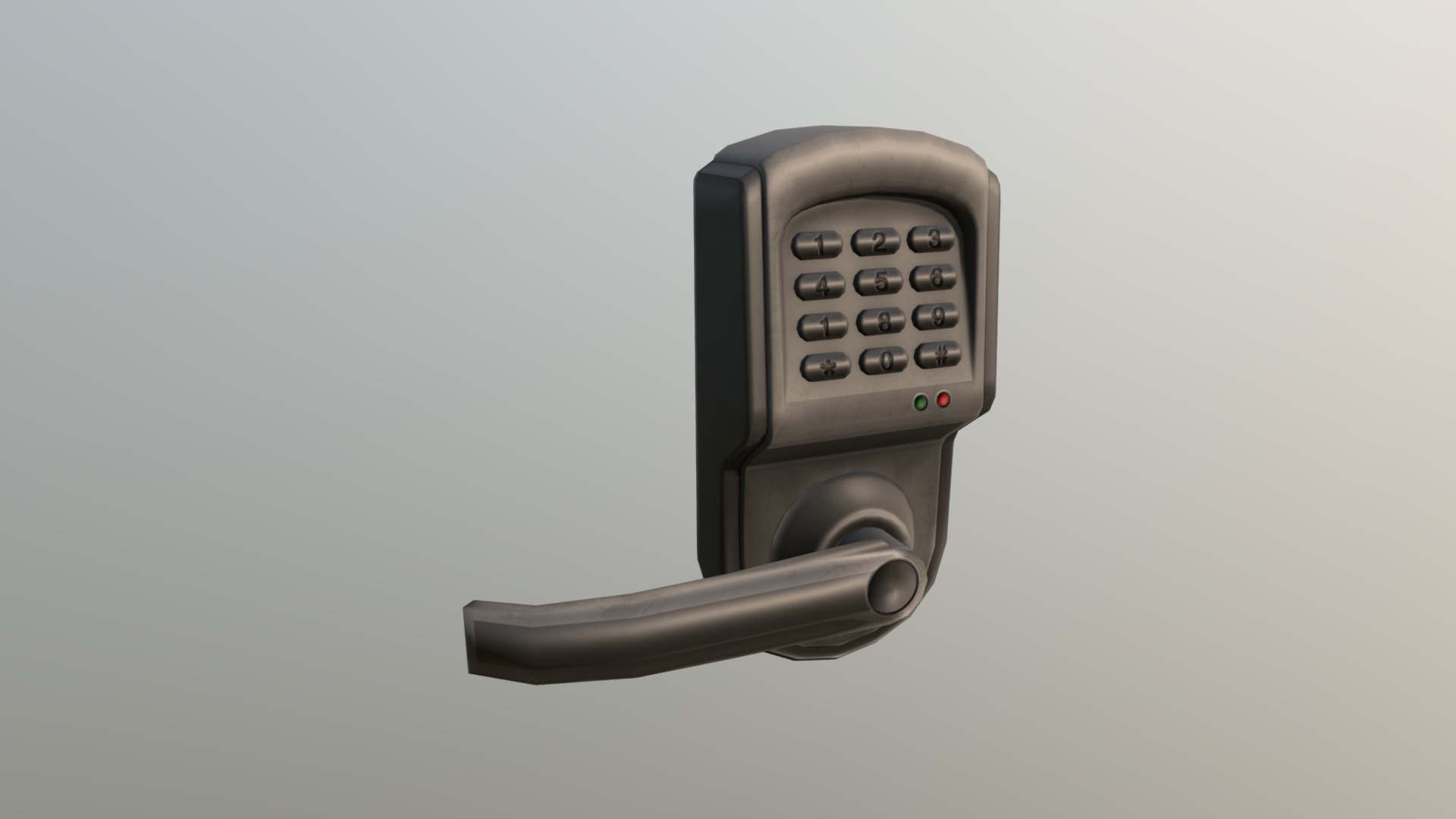 3D model Low Poly Smart Electronic Lock 04 - This is a 3D model of the Low Poly Smart Electronic Lock 04. The 3D model is about a black and silver telephone.