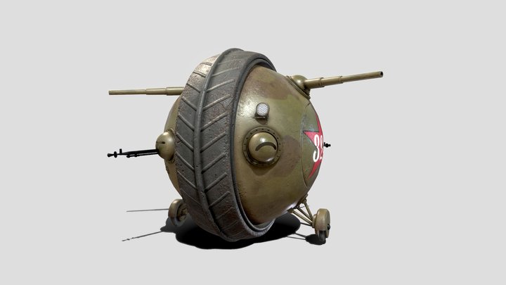 Soviet Ball Tank "Sharotank" 3D Model