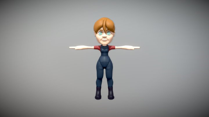 Farm Girl Mesh 3D Model