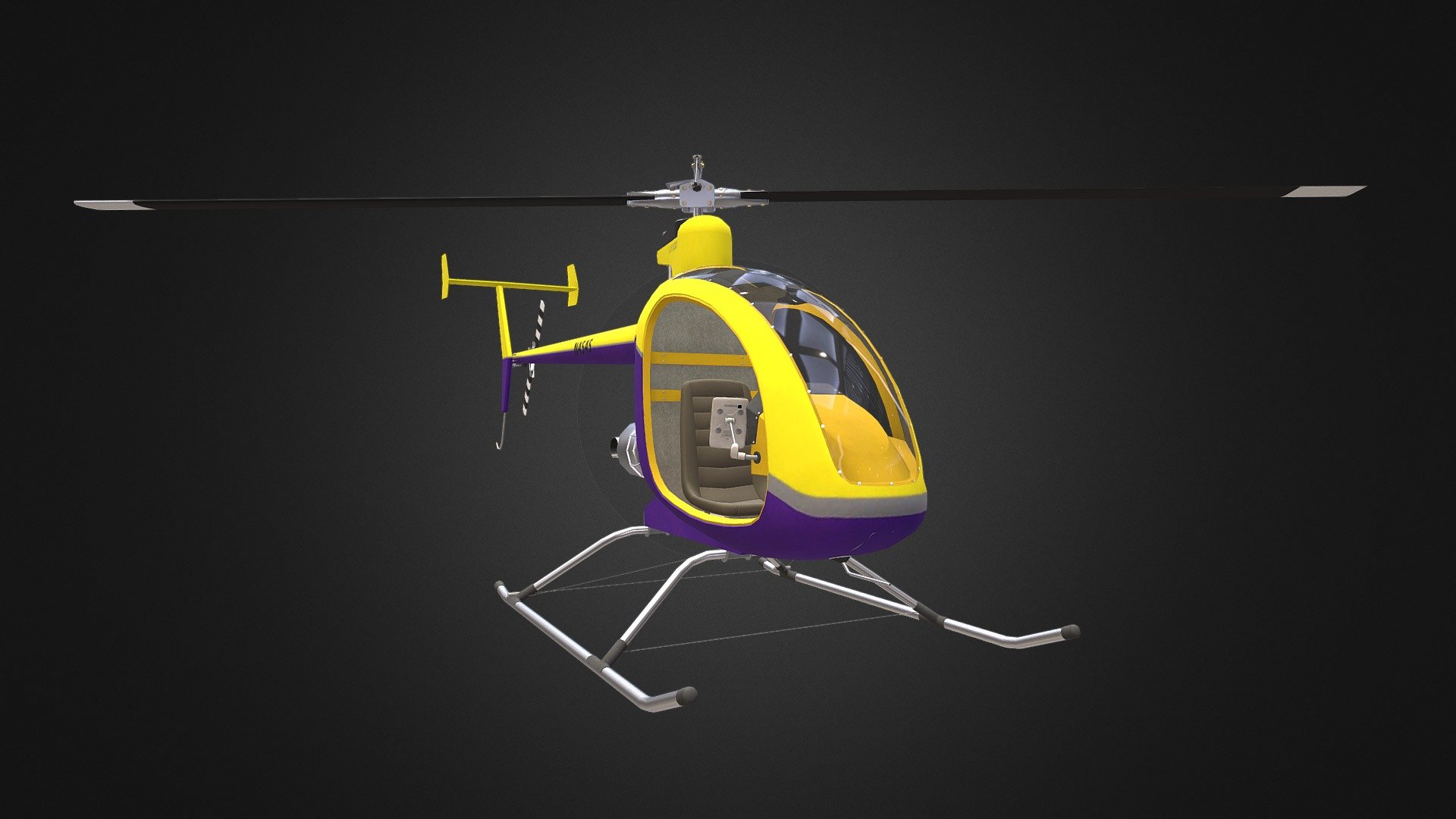 Single seat helicopter - 3D model by vasyl.yarmola [4c4ff9b] - Sketchfab