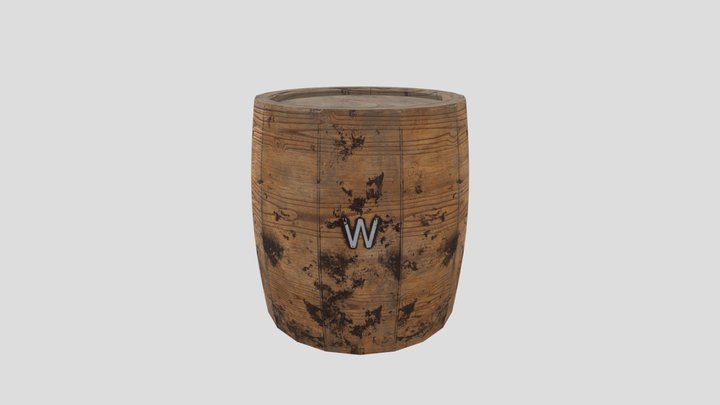 Barrel Textured 3D Model