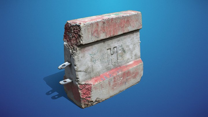 Concrete Barrier 03 3D Model