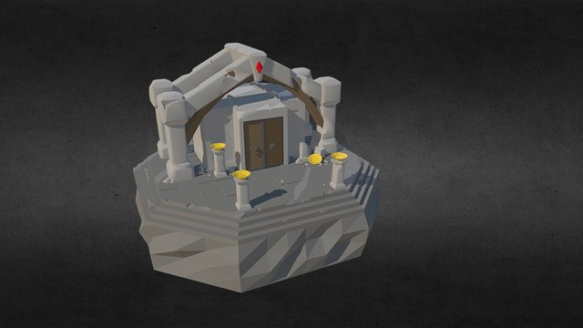 Low Poly Dungeon Entry 3D Model