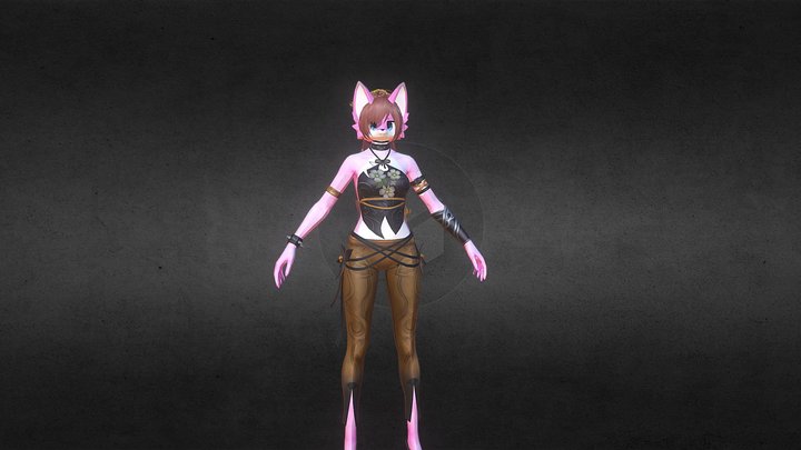 Female Fox Furry 3D Model