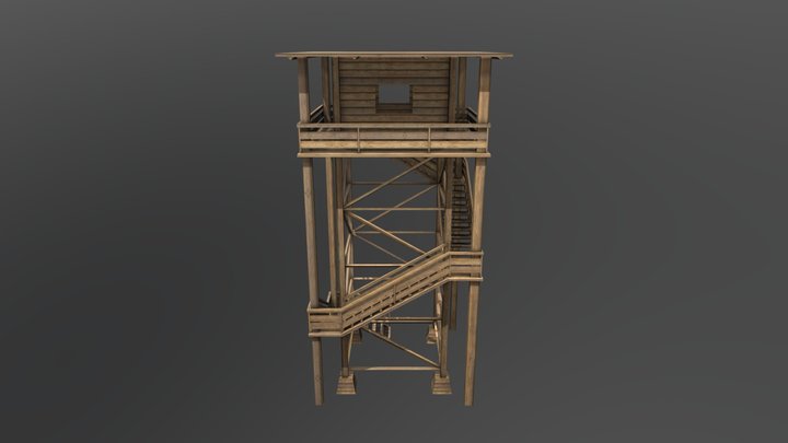 Wooden Watch Tower2 3D Model
