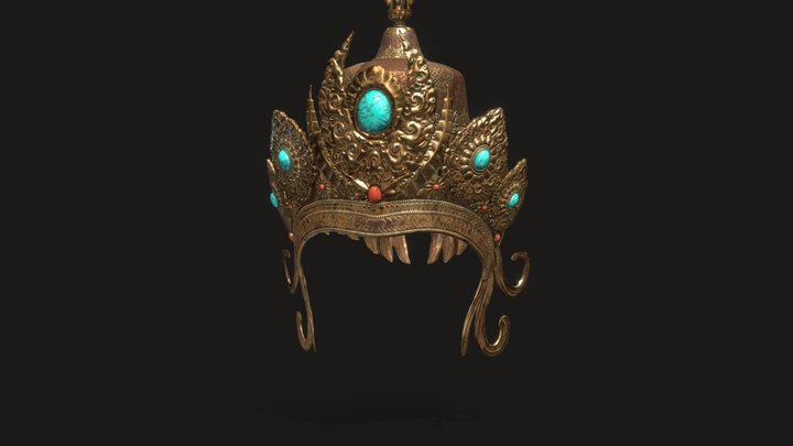 Vajracharya Priest’s Crown 3D Model