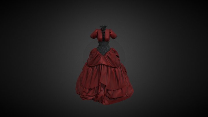 Lady Strange Crimson Dress 3D Model