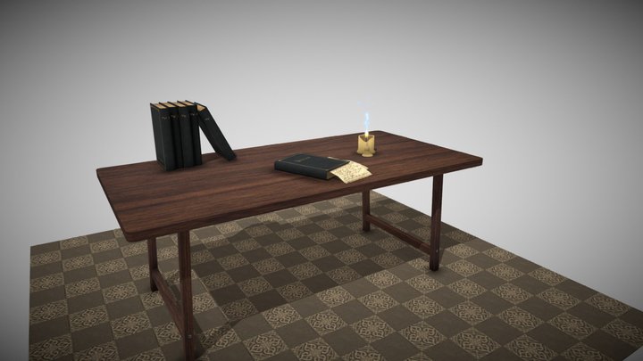 Writer Table 3D Model