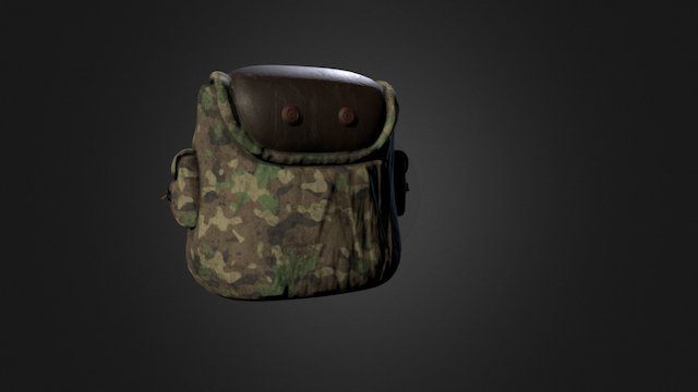 Military Weathered Backpack 3D Model