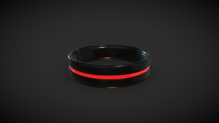 Ring, black and red 3D Model