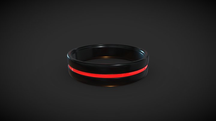 Ring, black and red 3D Model