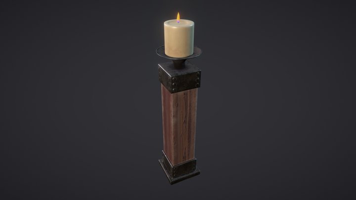 wooden candlestick 3D Model