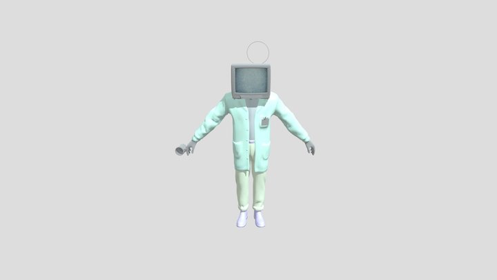 Fab Convert.com_scientist+tv 3D Model