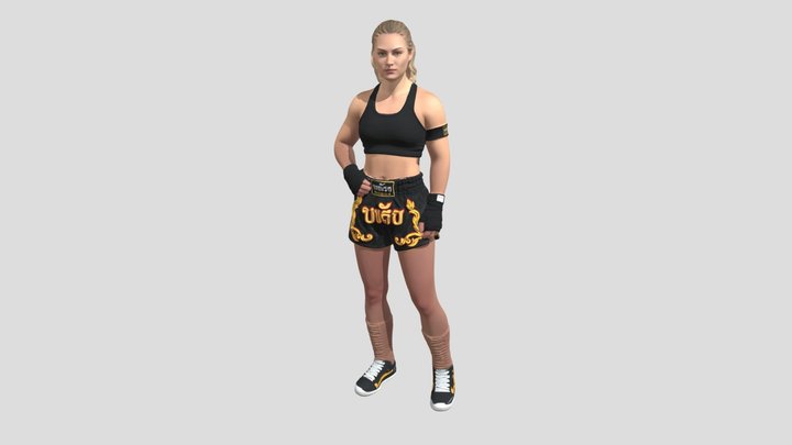 Female Muay Thai Fighter – Kostenloses 3D-Modell STL