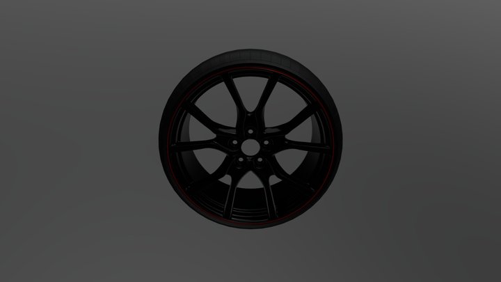 Sports car wheel 3D Model