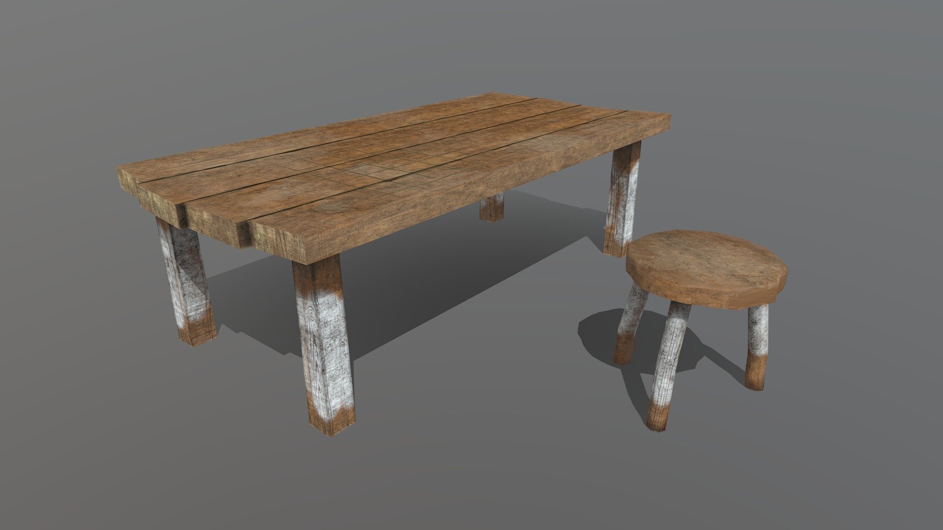Medieval table with stool