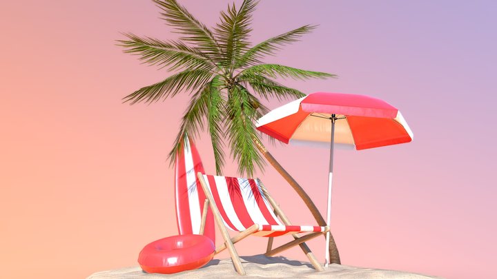 Beach Diorama 3D Model