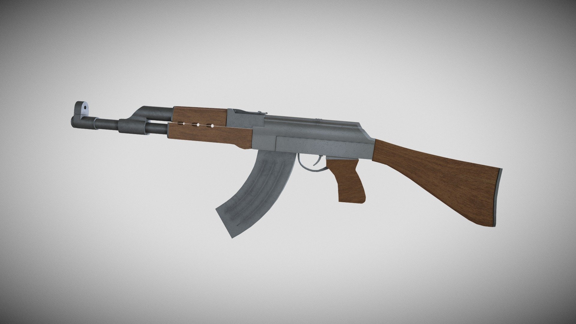3D Riffle in Blender - AK-47 LowPoly - Download Free 3D model by ...