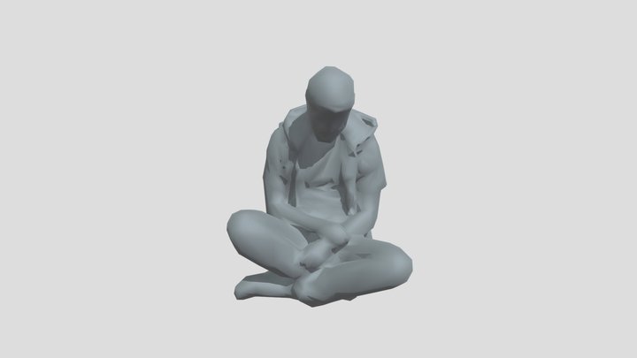 Lowpoly Squatting Guy – Modèle 3D gratuit STL