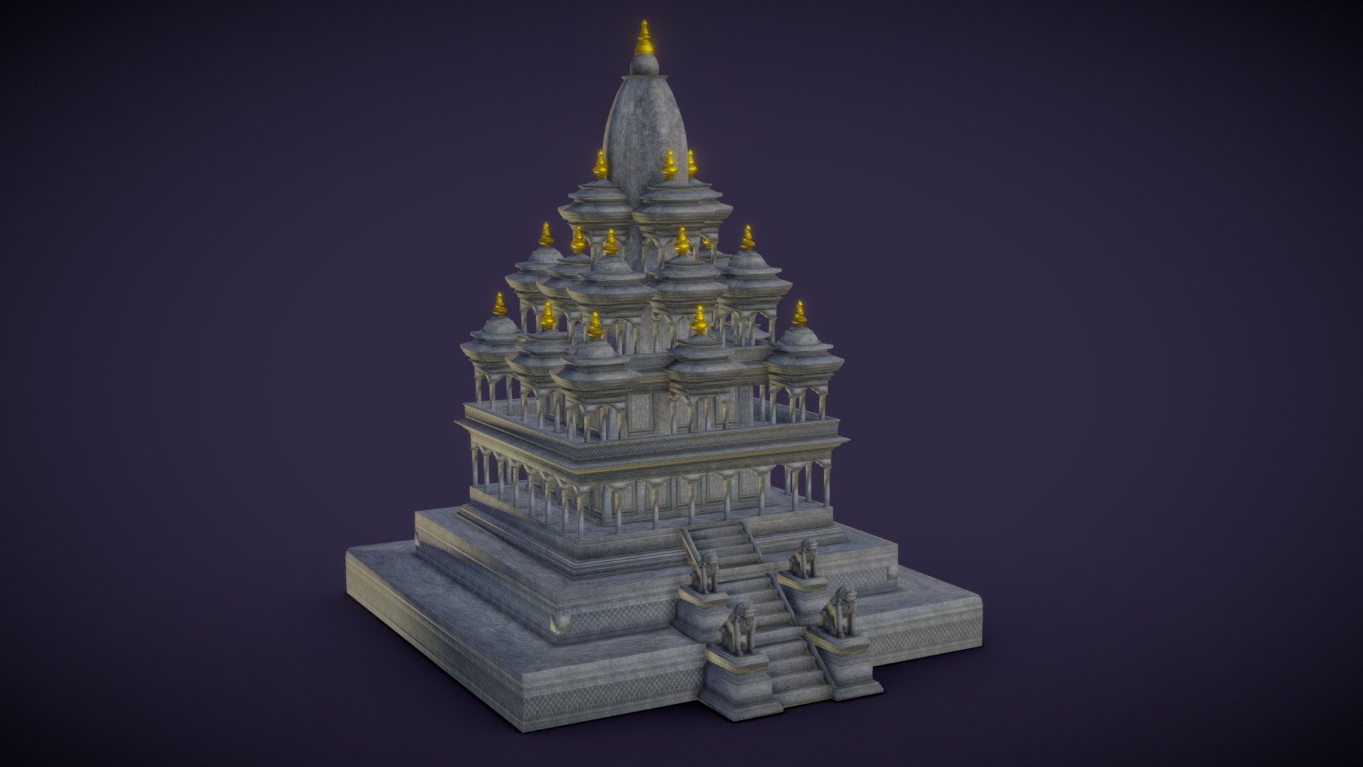 Krishna mandir - 3D model by Rabit (@rabitkhaitu) [4c6ef40] - Sketchfab