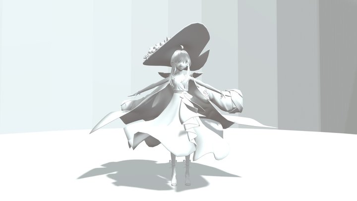 SummertimeWhitedress 3D Model