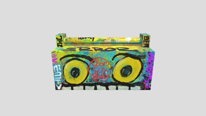 Boomboxhead Graffhead 3D Model