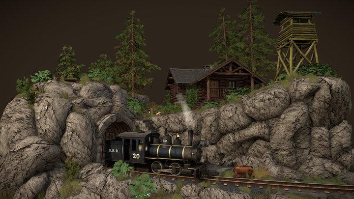DAE Diorama - Forest Loner 3D Model