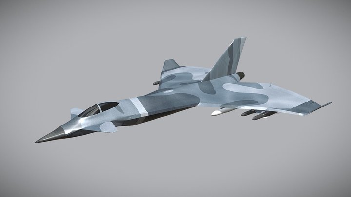 Sky fighter military jet 3D Model