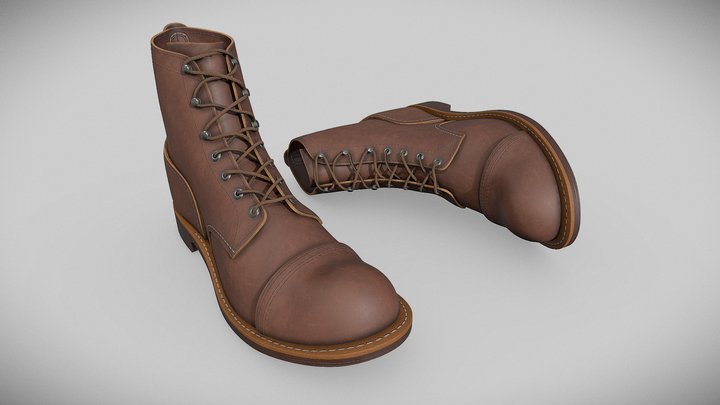 Leather Boots - Red Wing Iron Ranger 8111 3D Model