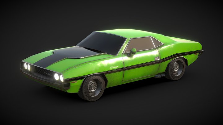 Dodge Challenger - Muscle Car (Low-Poly) 3D Model