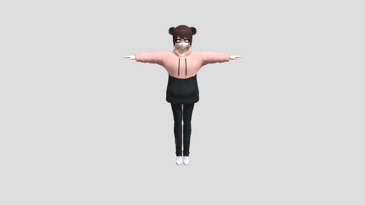(FBX)vrchat cute anime girl 3D Model