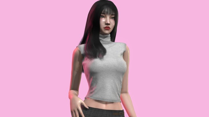 Realistic Girl V5 - GameReady 3D Model