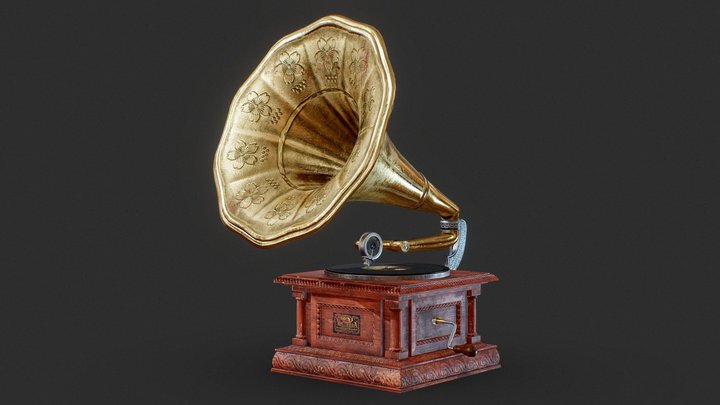 Gramophone (Game-ready) – Gratis 3D-model STL