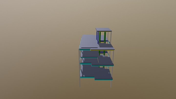 Job N28 3 Storey Steel Structure 3D Model