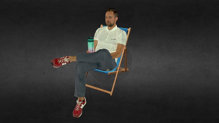 Człowiek na leżaku 3D Model