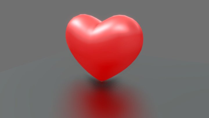 ❤️Red Heart emoji low poly 3D Model