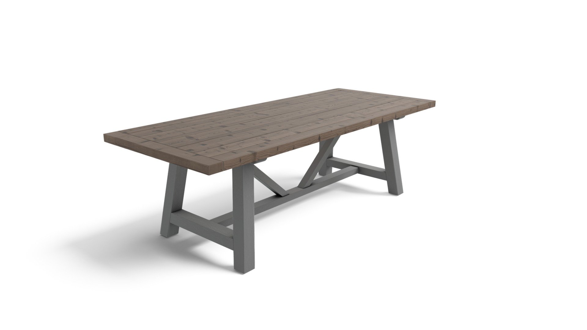 Iona Dining Table, Solid Wood and Grey