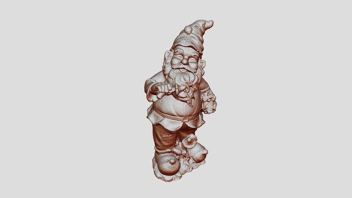 Vintage Garden Gnome Statue 3D Model