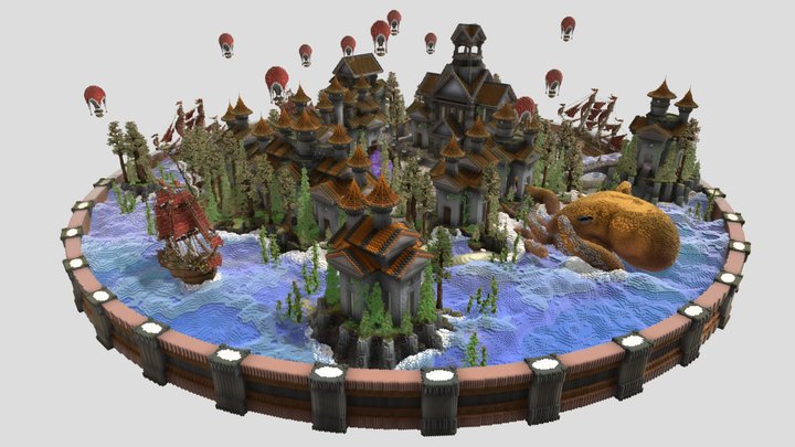 Medieval Kraken Island Theme.schematic 3D Model