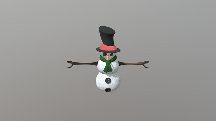Snowman Cartoon 3D Model