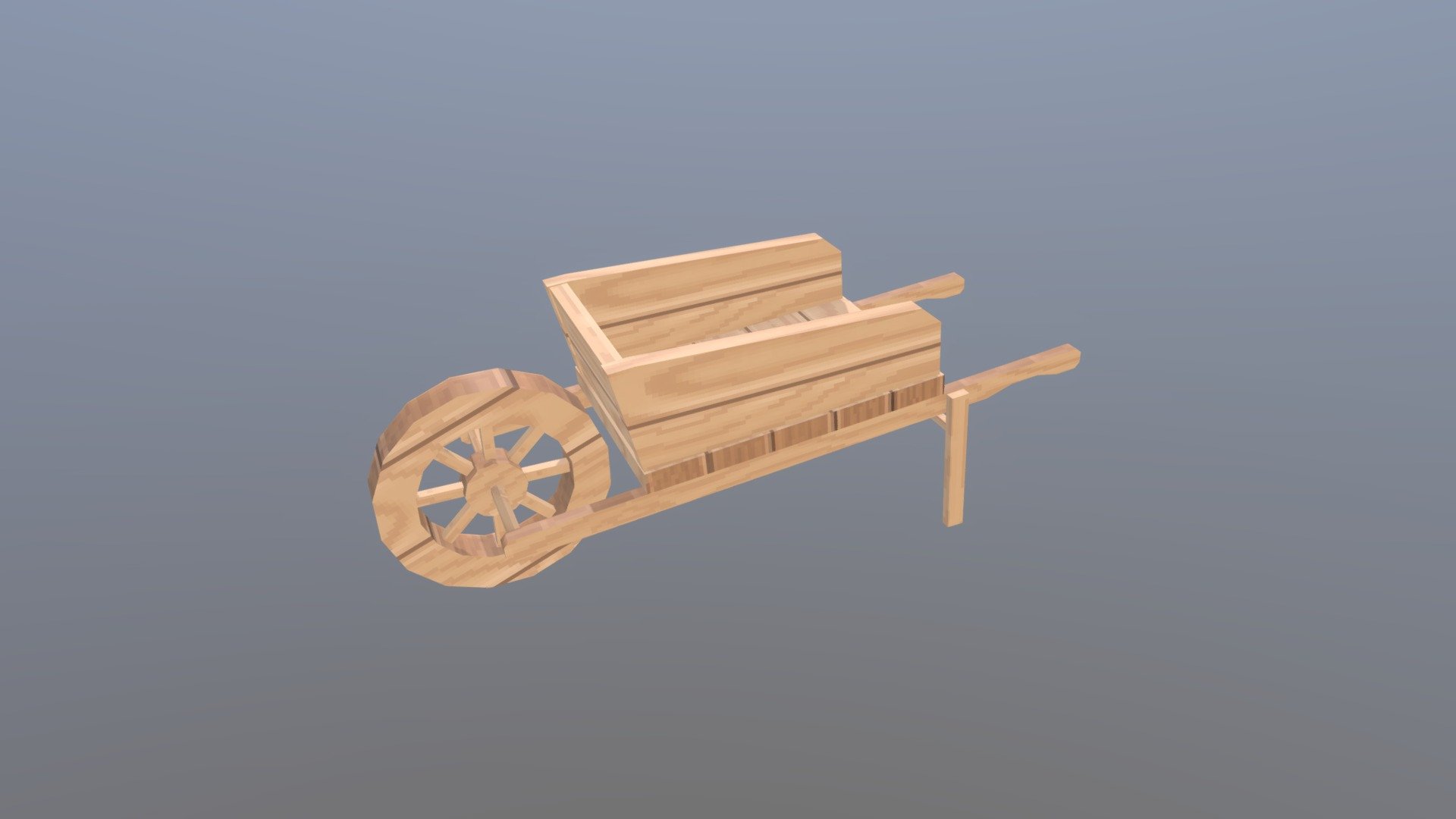 Wooden wheelbarrow
