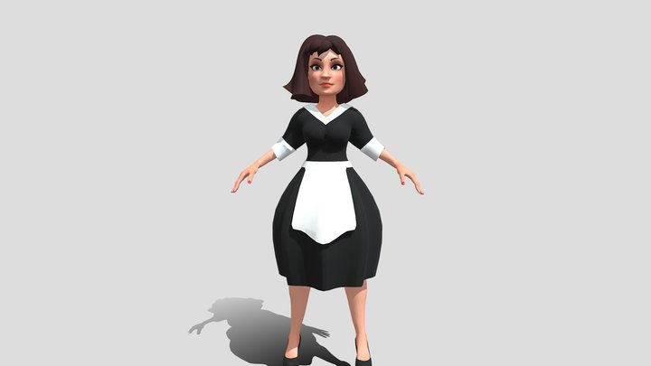 Maid cartoon 3d game character 3D Model