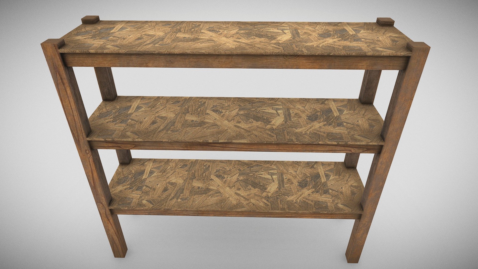 A shelf 3D game ready low poly model