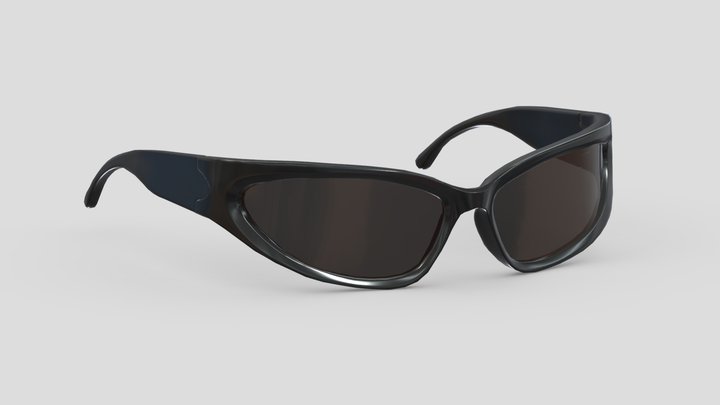 Wrap Sunglasses Low Poly PBR Realistic 3D Model