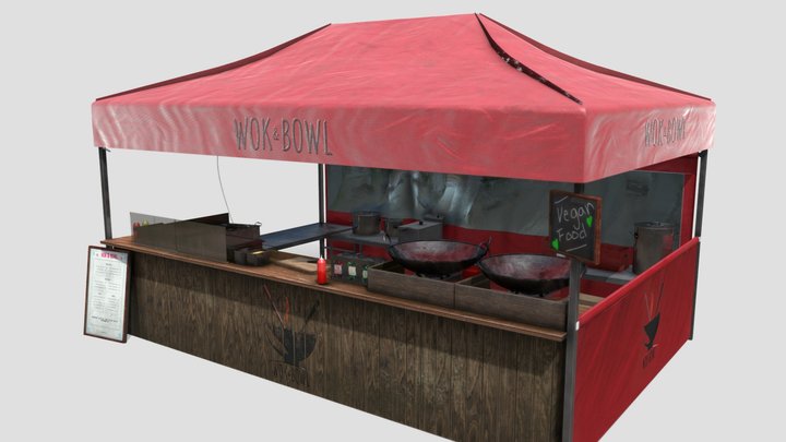 Chinese Food Stall in London 3D Model