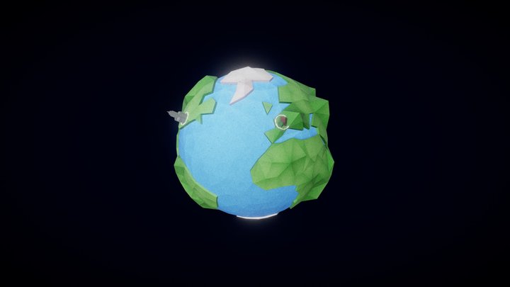 IMPACT — Low Poly Earth (baked) 3D Model